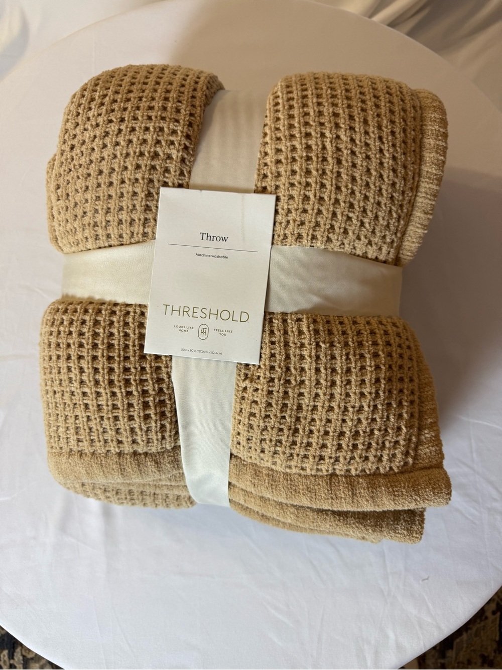 Threshold Waffle Weave Throw Blanket - Tan